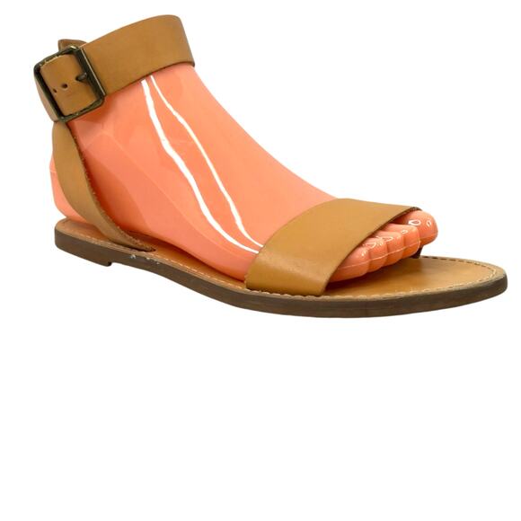 MADEWELL The Boardwalk Tan Leather Ankle Strap Sandal Women’s Size 8 - Picture 3 of 13